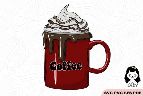 Christmas Coffee Cup SVG PNG Sublimation: Graphics for Crafts & Campaigns