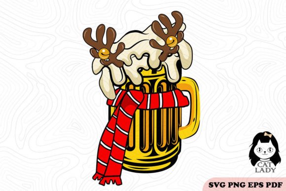 Christmas Lights Beer Cup SVG PNG: Graphics for Crafts & Seasonal Content