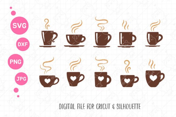 Coffee Cup SVG Hot Coffee Png: Graphics for Crafts