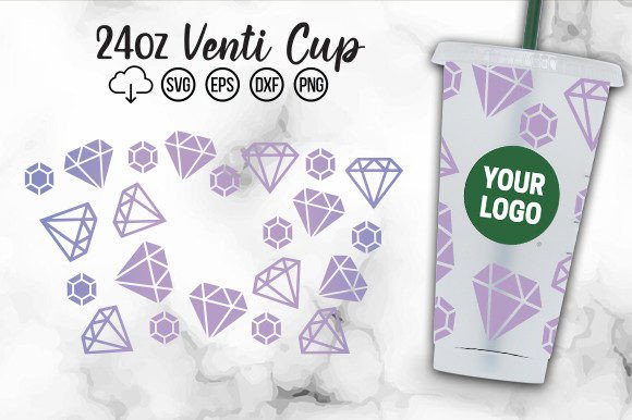 Diamonds Cold Cup SVG: Graphics for Crafts