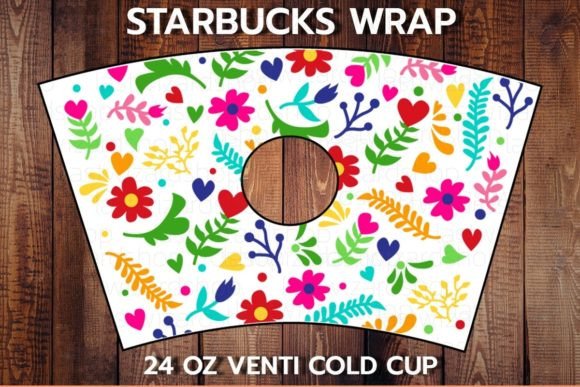 Folk Art Floral 24oz Cup SVG: Graphics for Crafts-Driven Branding