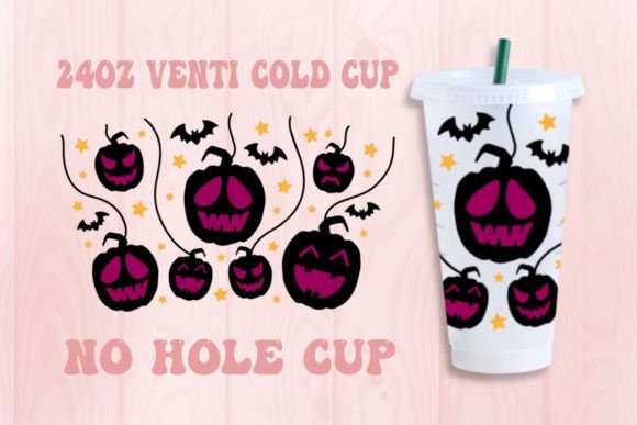 Halloween Pumpkin No Hole Cold Cup Svg: Graphics for Crafts & Branding