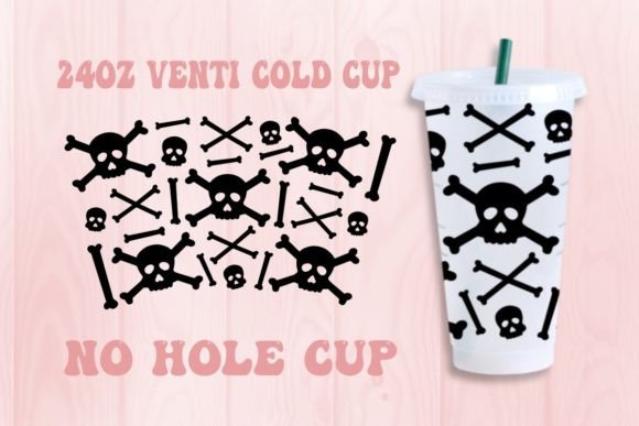 Halloween Skeleton No Hole Cup Svg: Graphics for Crafts & Local Branding
