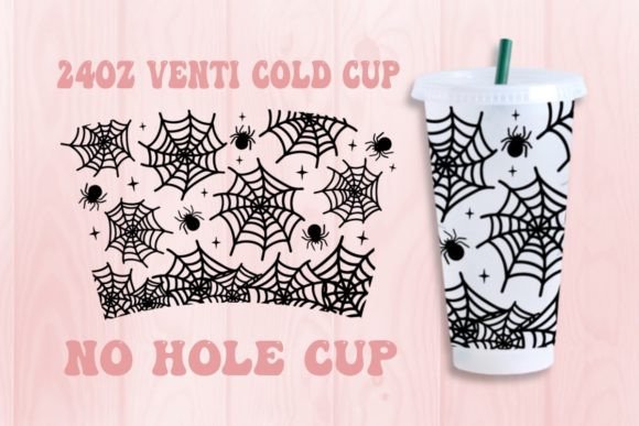Halloween Spider No Hole Cold Cup SVG: Graphics for Crafts