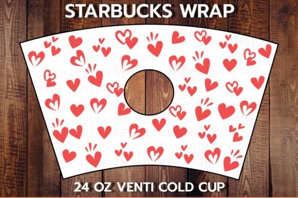 Hearts Pattern 24oz Cup SVG: Graphics for Crafts & Local Branding