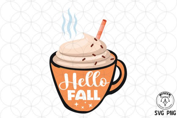 Hello Fall Cup SVG PNG: Graphics for Crafts & Local Branding