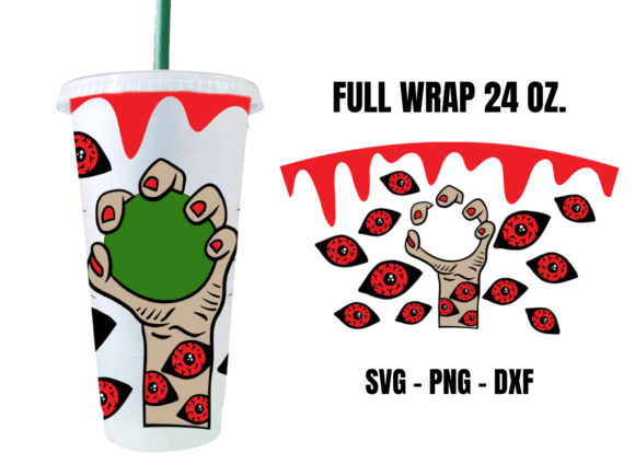 Horror Hand Cup SVG: Halloween Graphics for Crafts