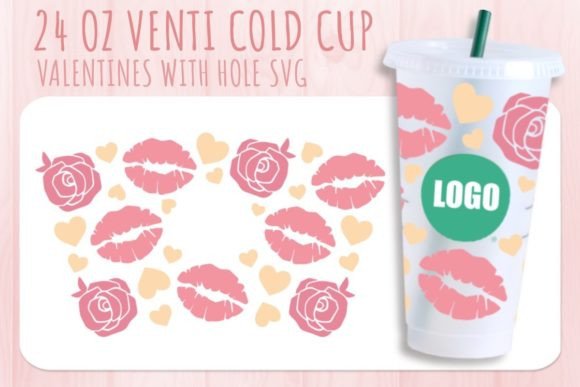 Kiss Rose Valentine’s Cup SVG: Graphics for Crafts & Content