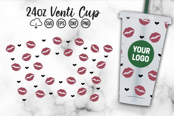 Kisses, Lip Cold Cup SVG: Graphics for Crafts-Driven Branding