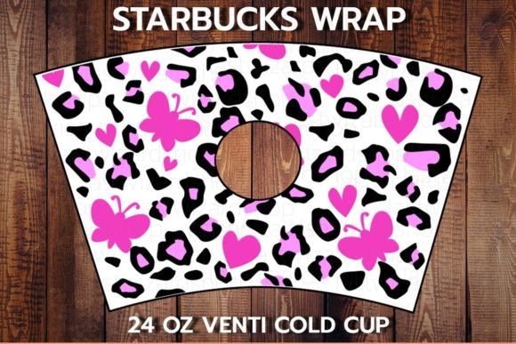 Leopard Hearts 24oz Cup SVG: Graphics for Crafts