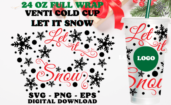 Let It Snow Christmas Wrap SVG: Graphics for Crafts & Campaigns
