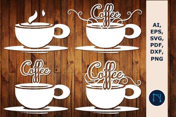 Paper Cut Coffee Cup SVG Bundle: Graphics for Crafts & Local Brands