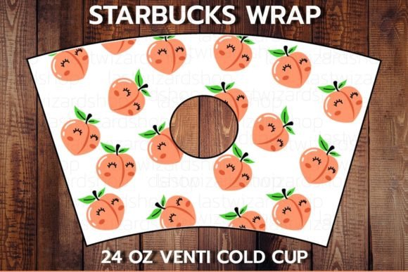 Peaches Fruit 24oz Cold Cup SVG: Graphics for Crafts & Branding