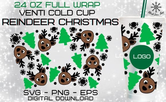 Reindeer Christmas Wrap SVG: Graphics for Crafts