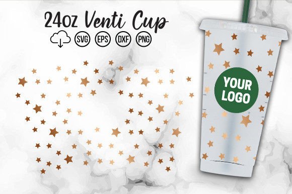 Stars Pattern Cold Cup SVG: Graphics for Crafts