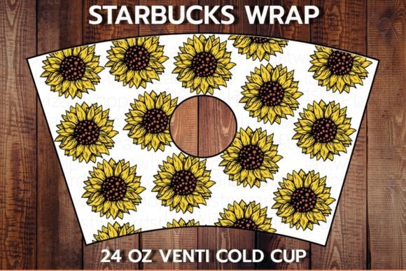 Sunflower 24oz Cup SVG: Graphics for Crafts & Branding