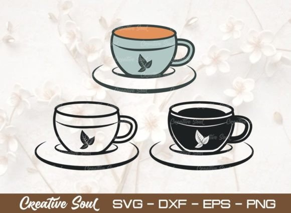 Tea Cup SVG Cut File: Graphics & Illustrations for Local Brands