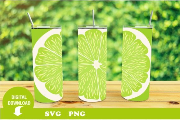 Tumbler SVG: Lime, Fruit & Summer Graphics