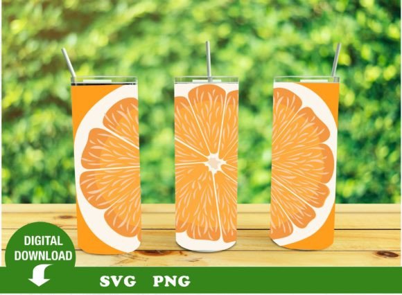 Tumbler SVG: Orange. Summer. Fruit.