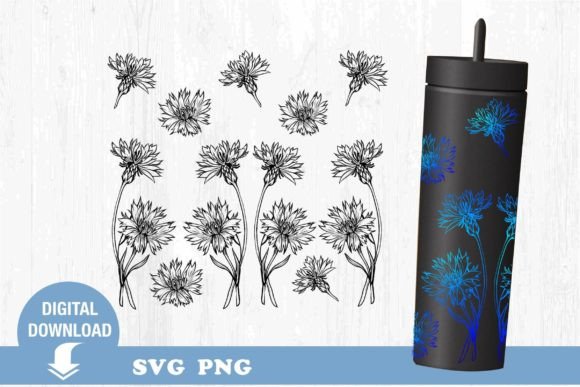 Tumbler SVG: Wildflowers — Floral Graphics for Print Templates