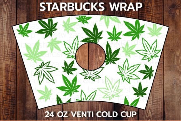 Weed Leaf 24oz Cold Cup SVG: Graphics for Crafts & Content