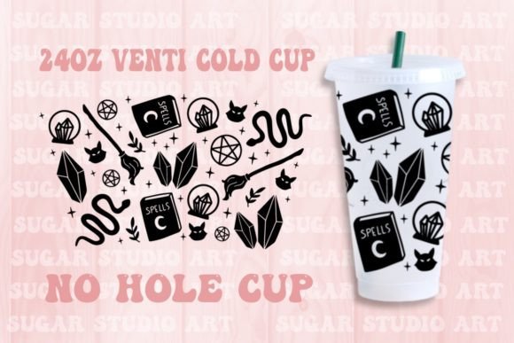 Witch No Hole Cup SVG: Halloween Graphics for Local Crafts Brands